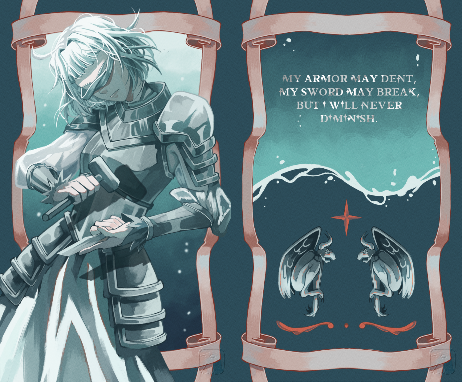 The Knight and the Moth by Rachel Gillig. Art made for a rebind of the book